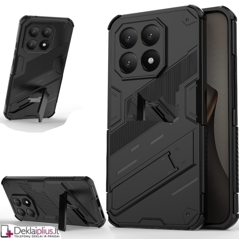 Smūgiams atsparus dėklas su kojele - juodas (Xiaomi 15T) Smūgiams atsparus dėklas su kojele - juodas (Xiaomi 15T)